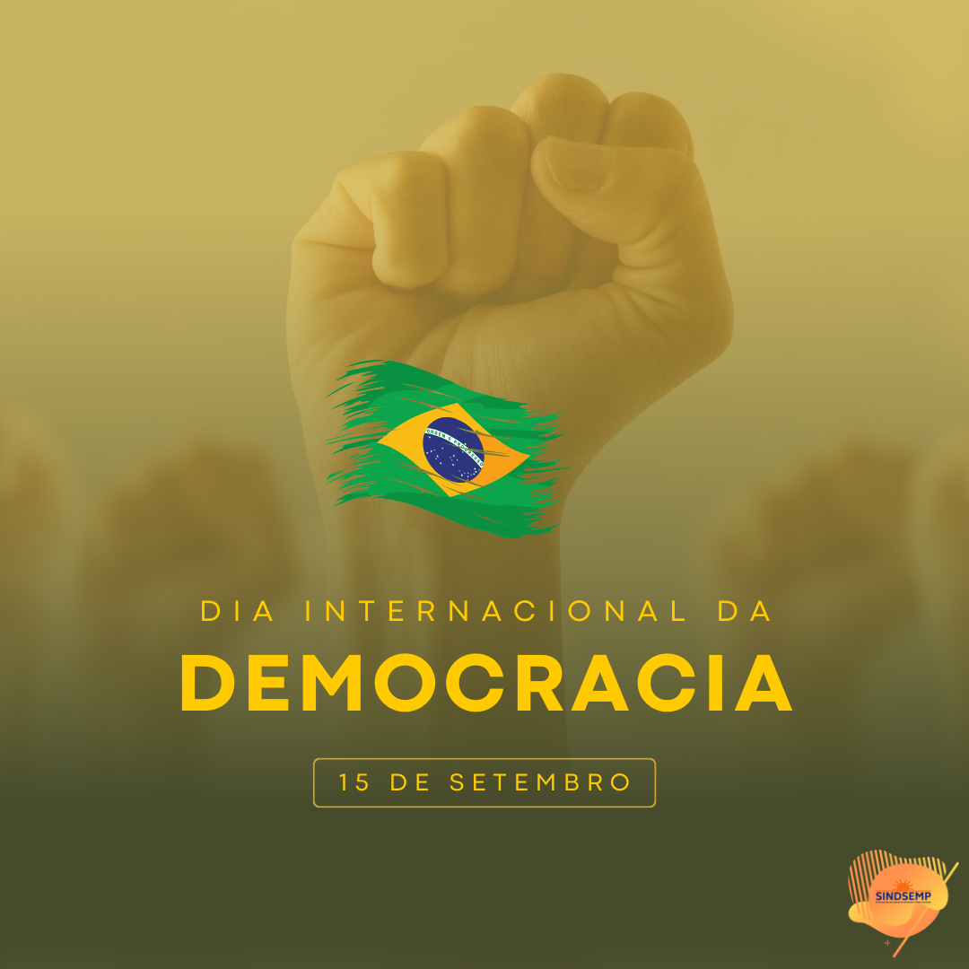 Post do instagram dia internacional da democracia moderno verde e amarelo